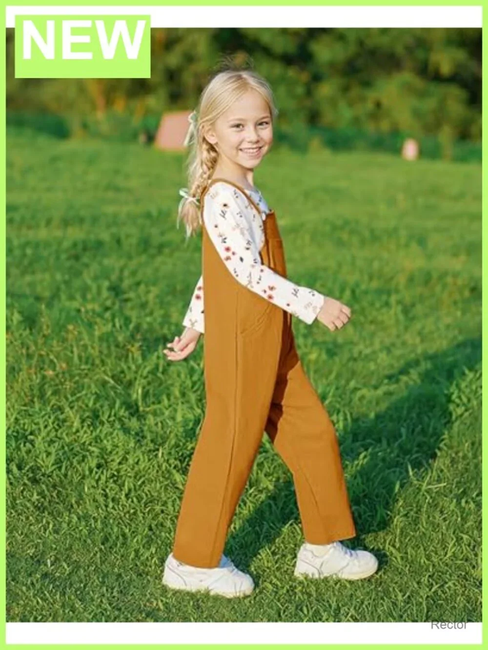 Toddler Girl 2Pc Overall Outfit Cotton Blend Long Sleeve Top Pants Set